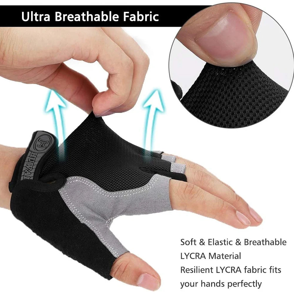 1Pair Cycling Gloves for Men & Women, Anti Slip Shock Absorbing Biking