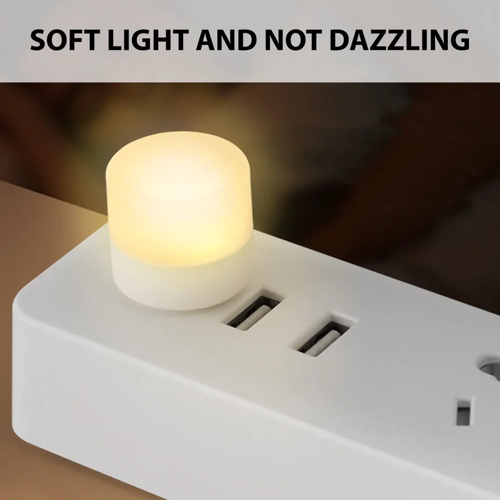 1/10Pcs Mini USB Night Light Warm White Eye Protection Book Reading