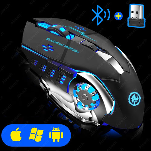 Rechargeable Wireless Mouse Gaming Computer Silent Bluetooth Mouse USB
