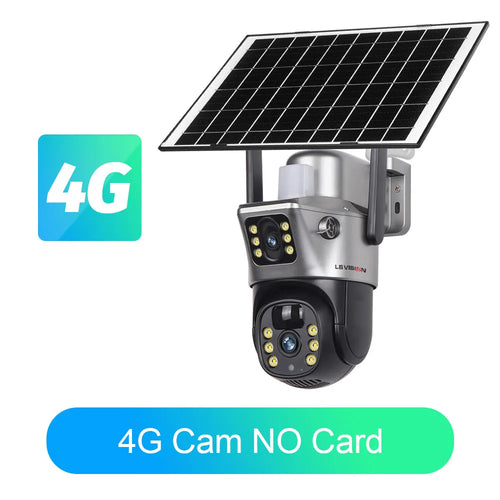 LS VISION 4K Solar Camera 8MP 4G SIM Card Dual Lens Screen Wifi