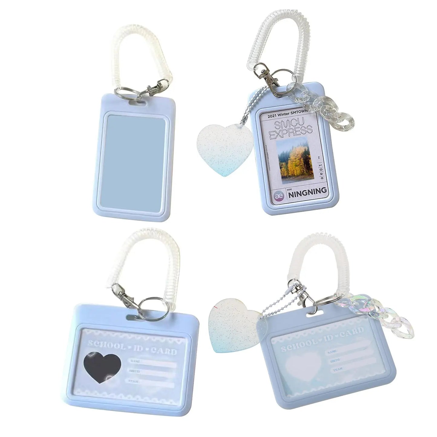 Blue Card Holder Kawaii Baby Blue Milk Photo Credit Card ID Bank Card