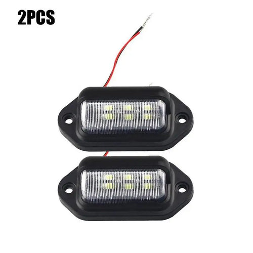 2PCS 6 LED Car License Number Plate Light For SUV Truck Trailer Van