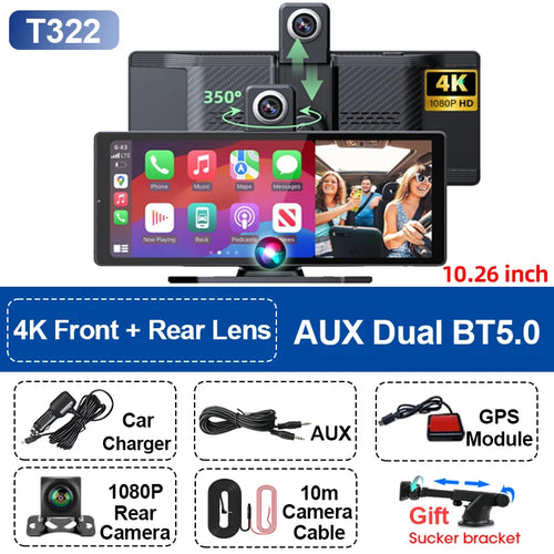 10.26'' Universal Portable Carplay Car Screen Wireless Carplay Screen