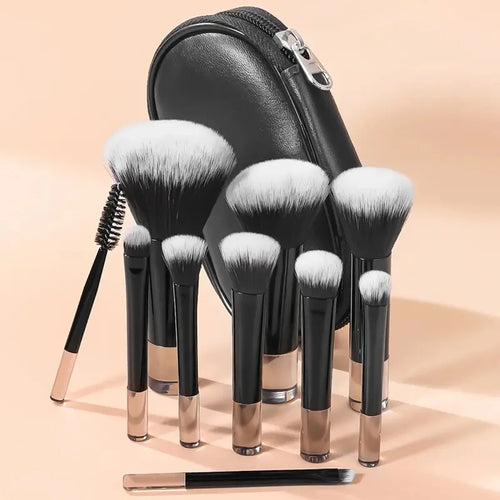 10pcs Mini Makeup Brush Set Powder Eyeshadow Foundation Blush Blender