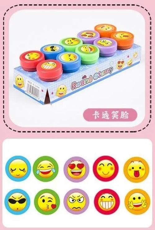 10pcs Assorted Stamps for Kids Self-ink Stamps Children Toy Stamps