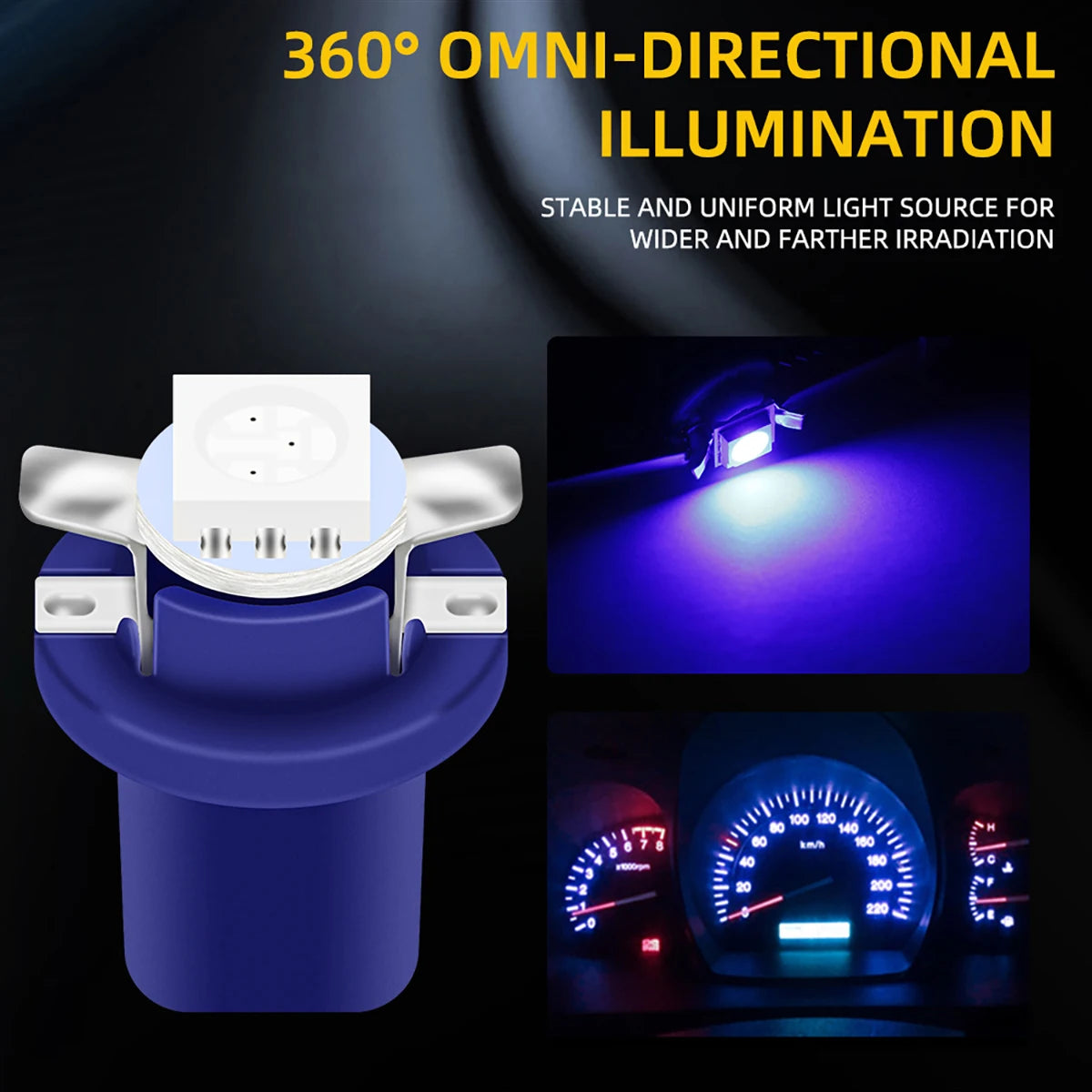 10Pcs T5 B8.5d LED 5050 SMD Led Bulb Car Interior Instrument Light