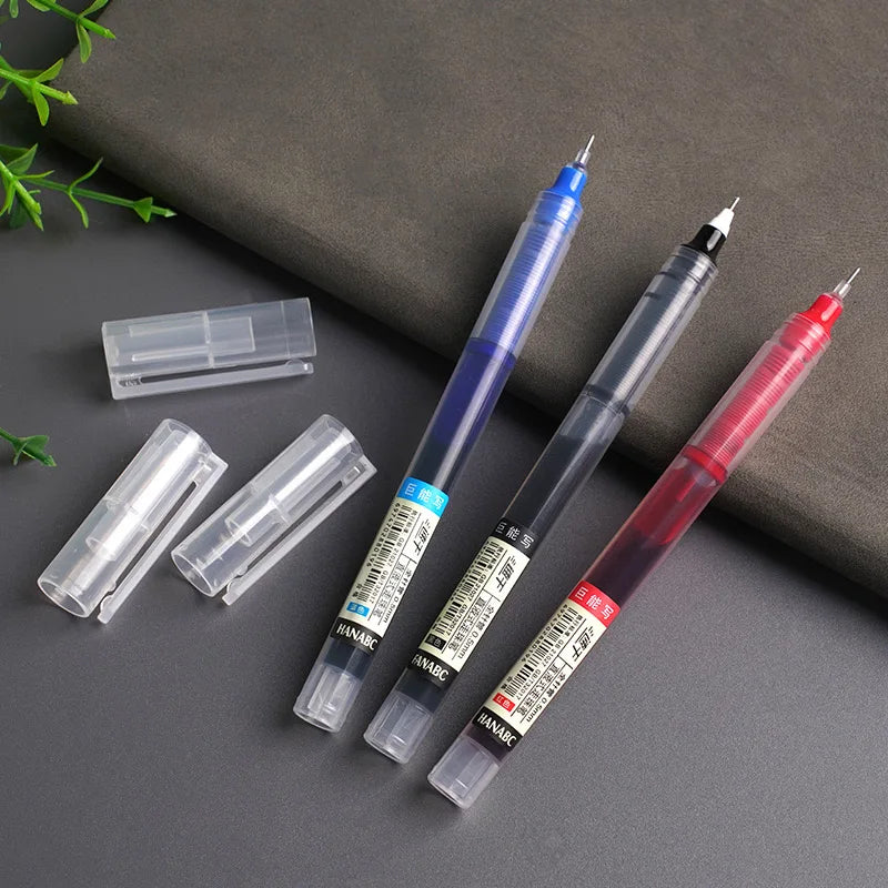 10-Pack of High-Capacity Direct Liquid Rollerball Pens, Suitable for