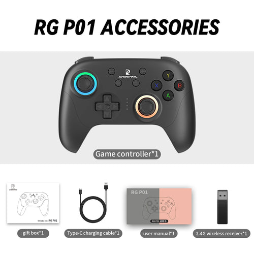 ANBERNIC RG P01 RGP01 Gamepad Wired Wireless Bluetooth RGB Hall Effect