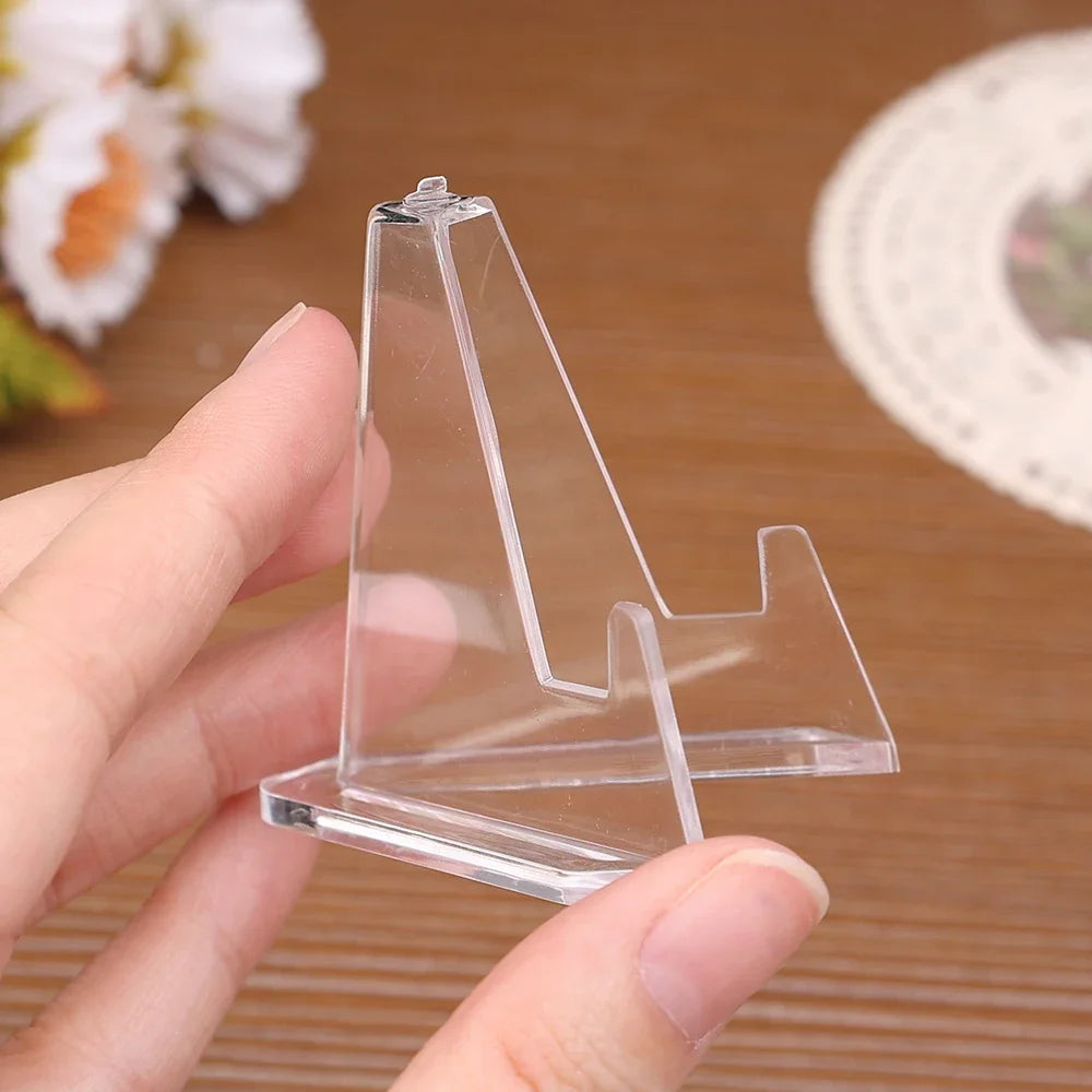 1-30Pcs Clear Acrylic Coin Display Stand Holders Small Easel Rack