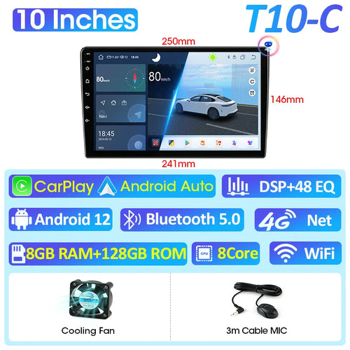 Vtopek 7 9 10 Inch Android 12 4G Car Radio For Toyota VW Kia Nissan
