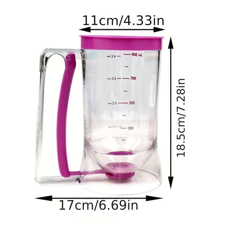 1 Pcs 900ml Batter Dispenser Hand-held Graduated Funnel Pastry Dough