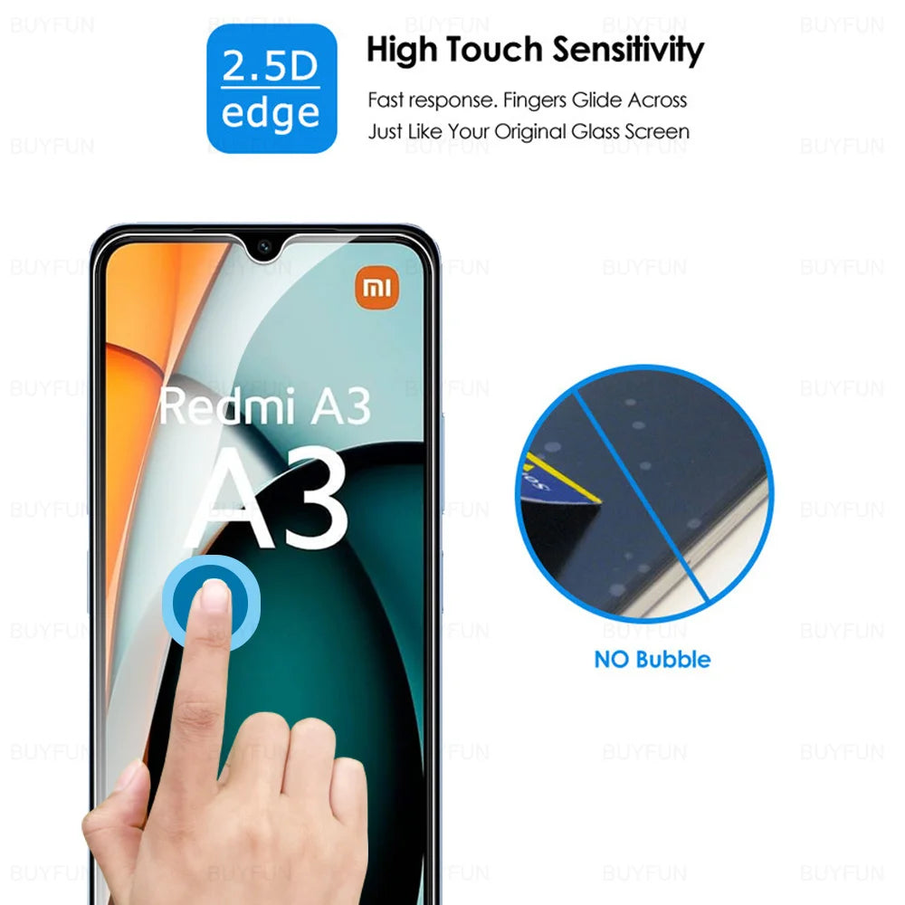1-5Pcs For Xiaomi Redmi A3 Tempered Glass Case Redmi A3x A1 A1+ A2 A2+