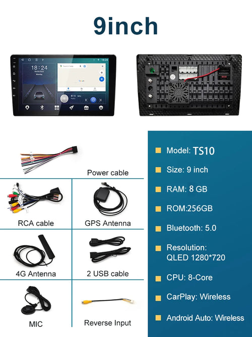 1DIN android13 360 Panorama Car Radio 7/9/10inch Universal Host