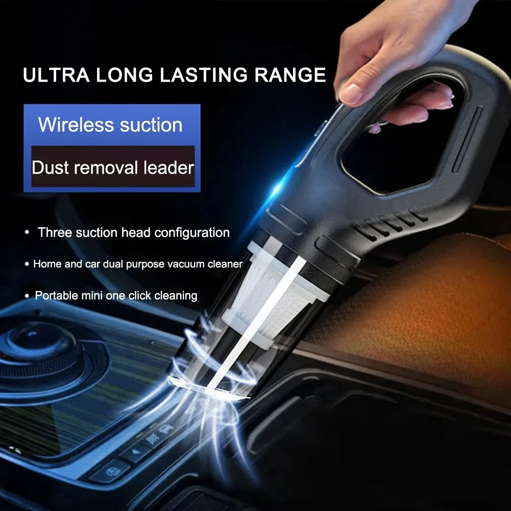 120W Portable Car Vacuum Cleaner USB Charging Handheld Cordless Vacuum