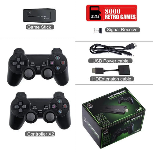 Video Game Console 2.4G Double Wireless Controller Game Stick 4K 20000