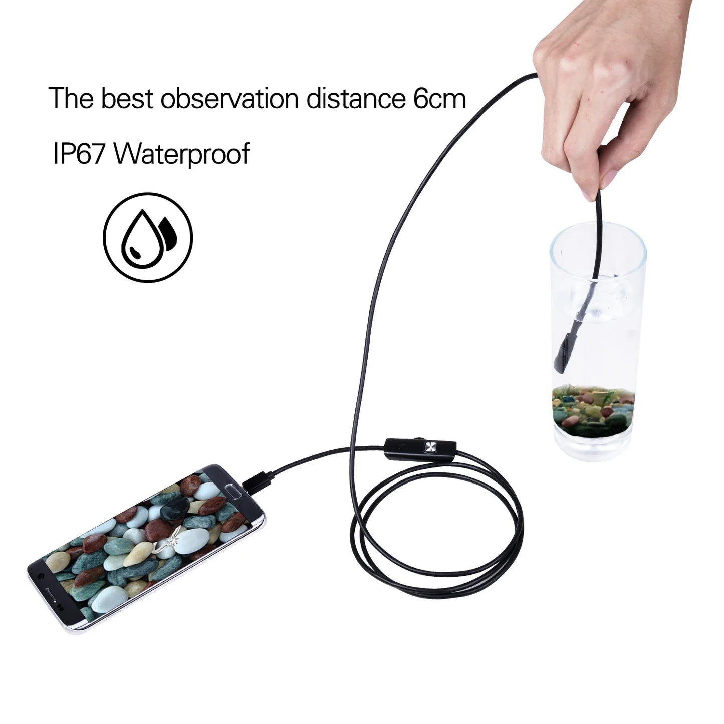 1m 2m 1.5m Wire Mini Endoscope Camera 5.5mm Lens for Android