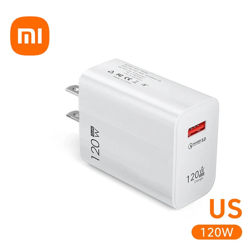 Xiaomi 120W Super Fast Charger 6A Cable USB 5.0 Type-C USB Turbo
