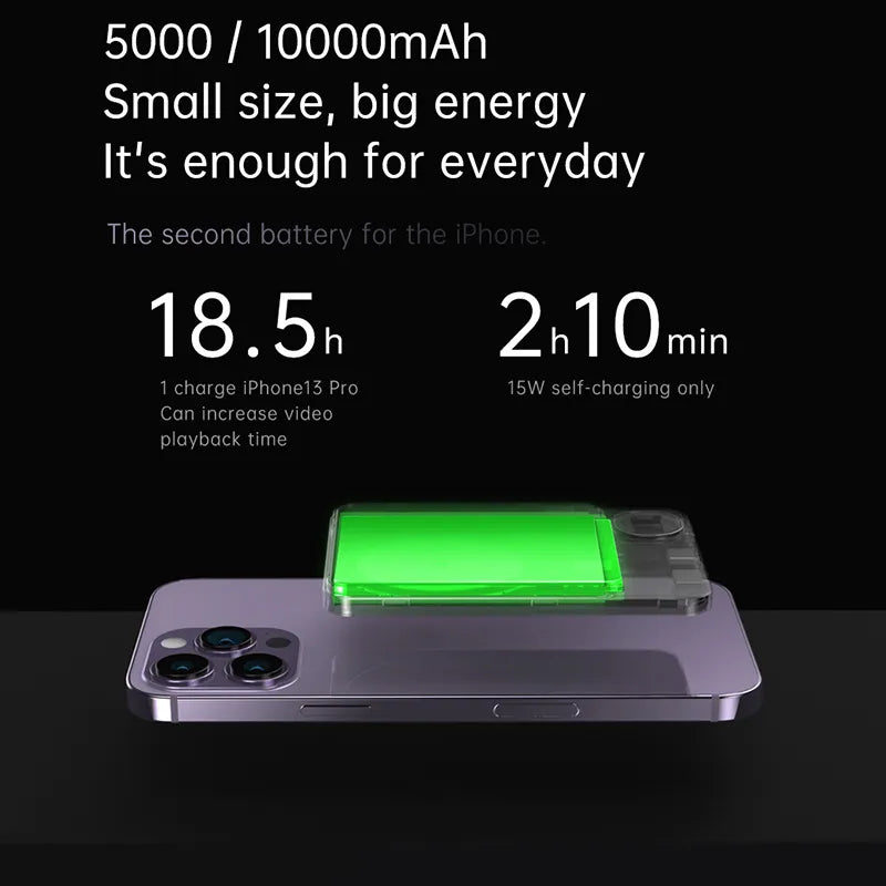 10000mAh Alloy Macsafe Powerbank Magnetic Power Bank Wireless Fast