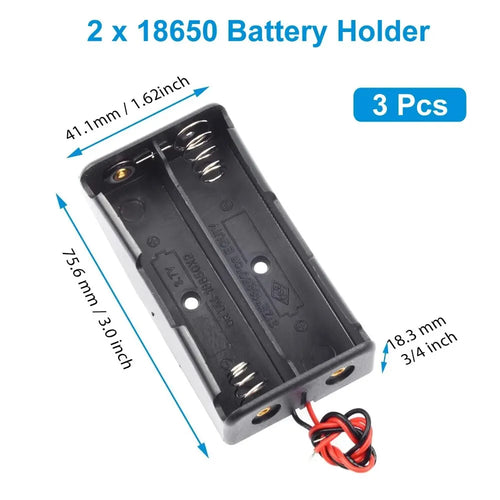 3pcs 18650 Battery Holder Box 1 Slot 3.7V Battery Storage Case 1/2/3/4