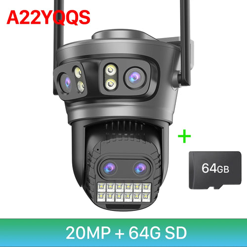 20MP 8K HD WiFi Camera Outdoor 10X Zoom Four Lens Three Screen Auto