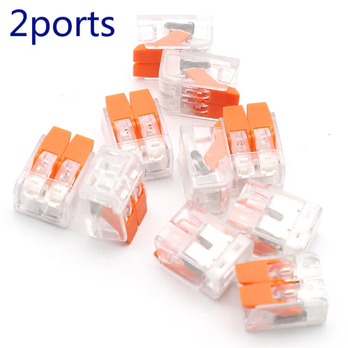 10Pcs Box Electrical Lever Wire Connectors 5 Port Electric Cable Clamp