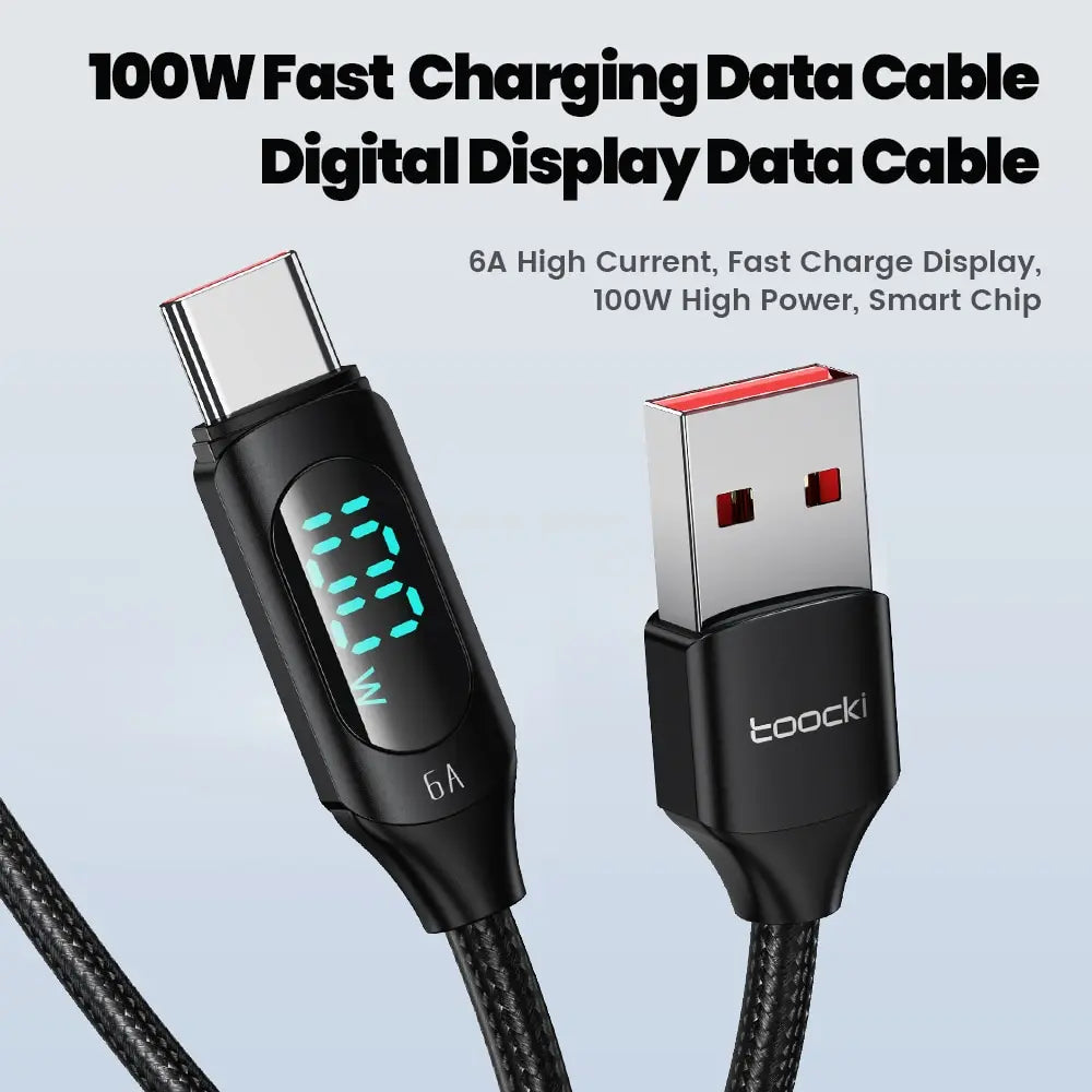 Toocki 100W USB Type C Cable For Huawei Honor Xiaomi Samsung Super