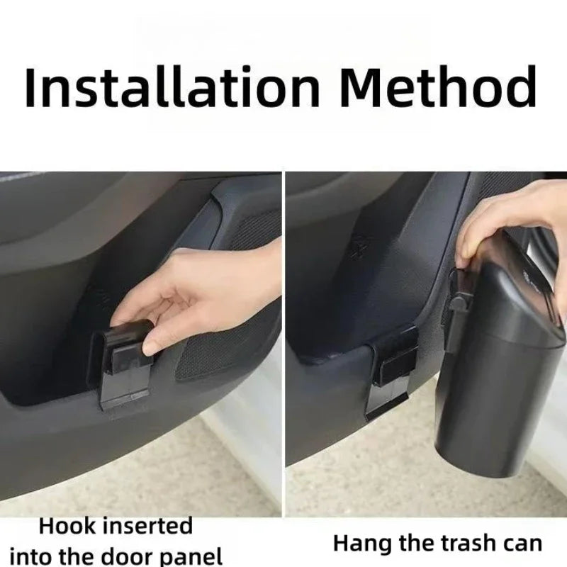 1L Portable Car Debris Box Hanging Mini Car Trash Can ABS Square