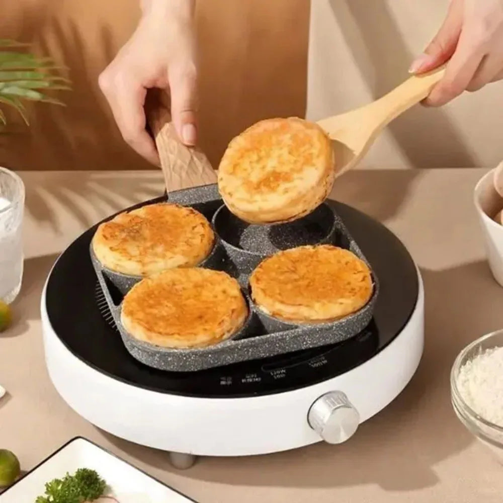 1 PCS Maifan Stone Four-Hole Omelette Pan Bottom Nonstick Egg Pan Mini