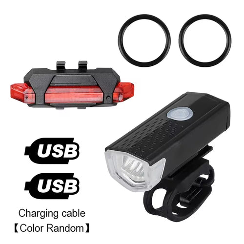 Bike Light Set Front Light with Taillight USB Rechargeable Easy to