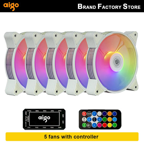 Aigo AR12 White 120mm PC Computer Case Fan Cooling Cooler 6PIN