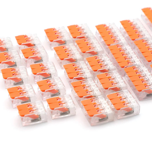 10Pcs Box Electrical Lever Wire Connectors 5 Port Electric Cable Clamp