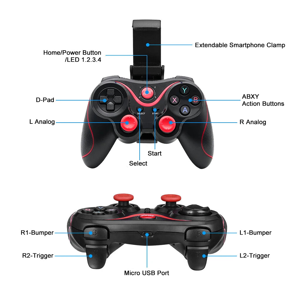 X3 Wireless Bluetooth Game Controller for PC Mobile Phone Android IOS