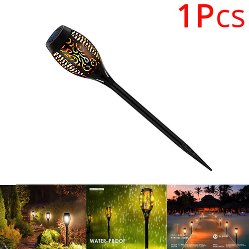 1/2/4/8Pcs Solar Flame Lights 12LED Bulbs Flickering Waterproof Garden