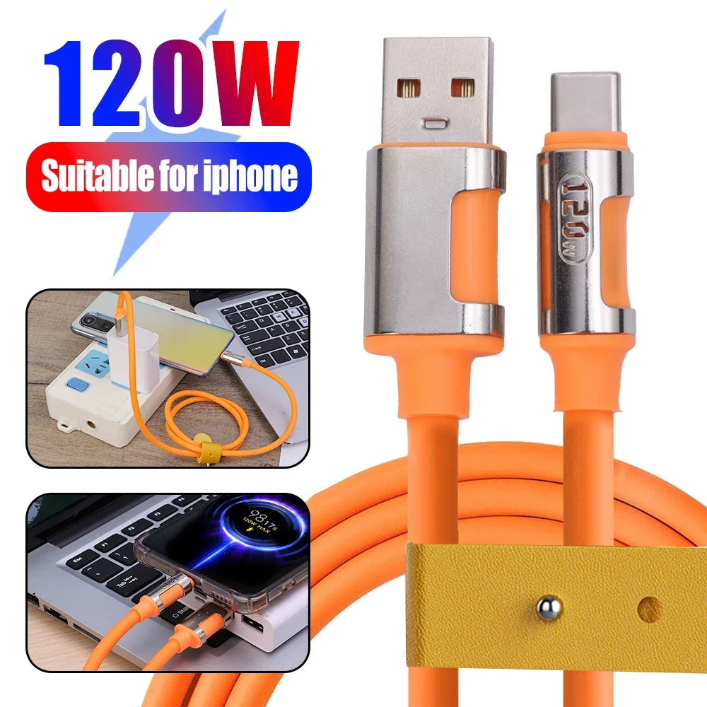 LED Digital Display Cable 120W Fast Charging USB Type C High-speed