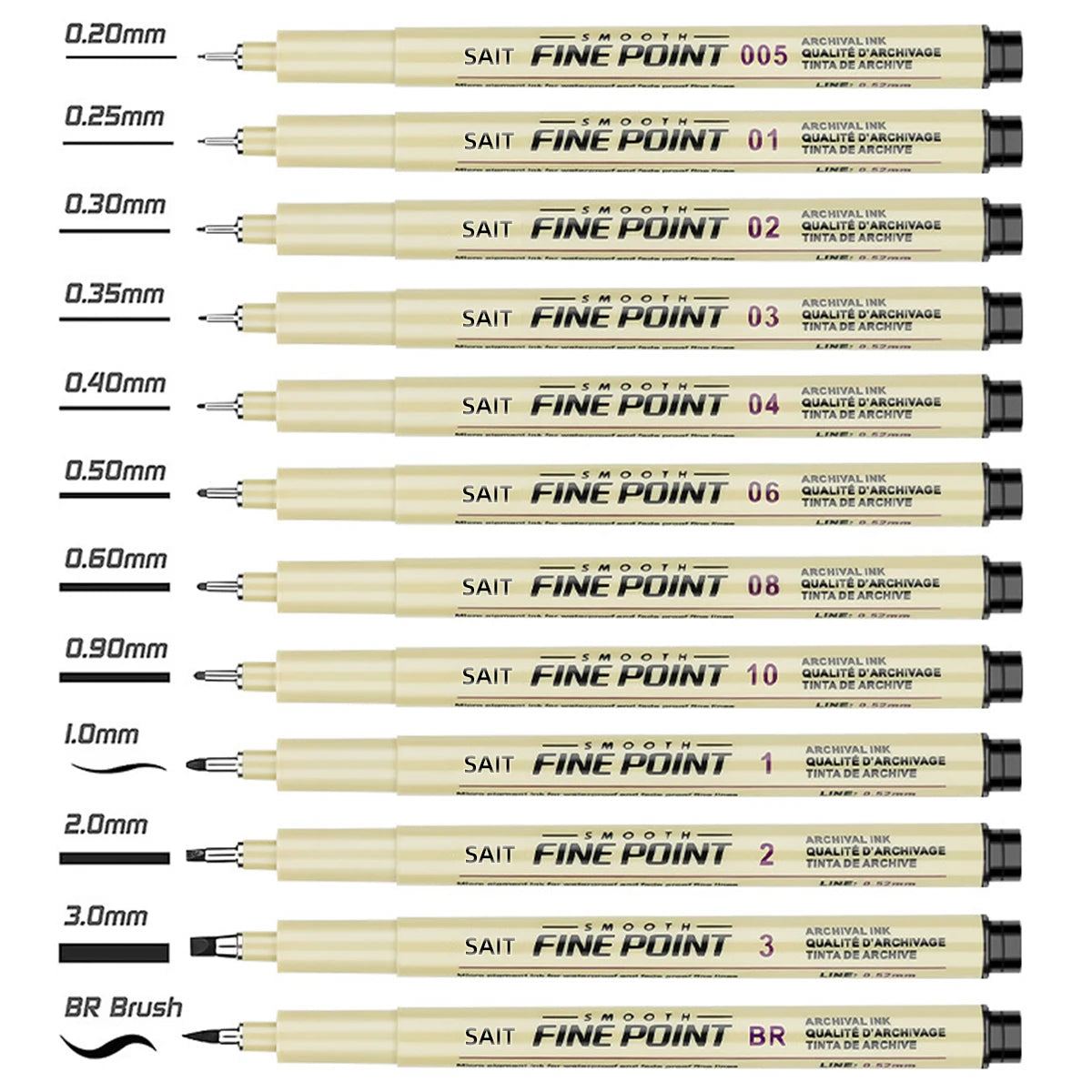 12pcs Micro Fineliner Drawing Art Pens Waterproof Art Brush Set with