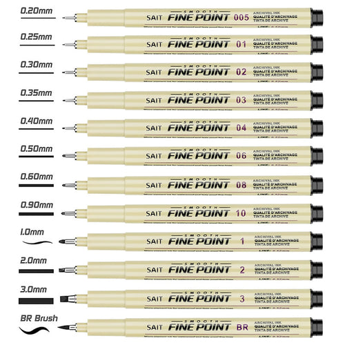 12pcs Micro Fineliner Drawing Art Pens Waterproof Art Brush Set with