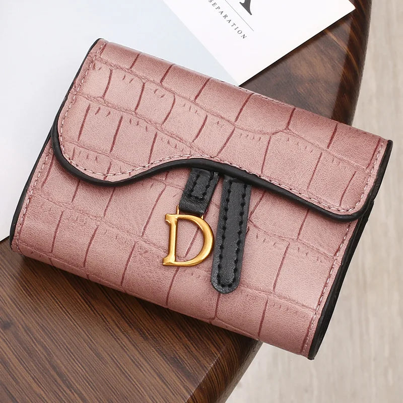 Women's Wallet Short 2023 New Korean Style D Letter Buckle Coins