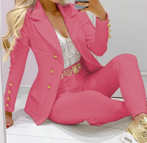 Women's Autumn Clothes Two Piece Set Female Coats and Pants Fashion