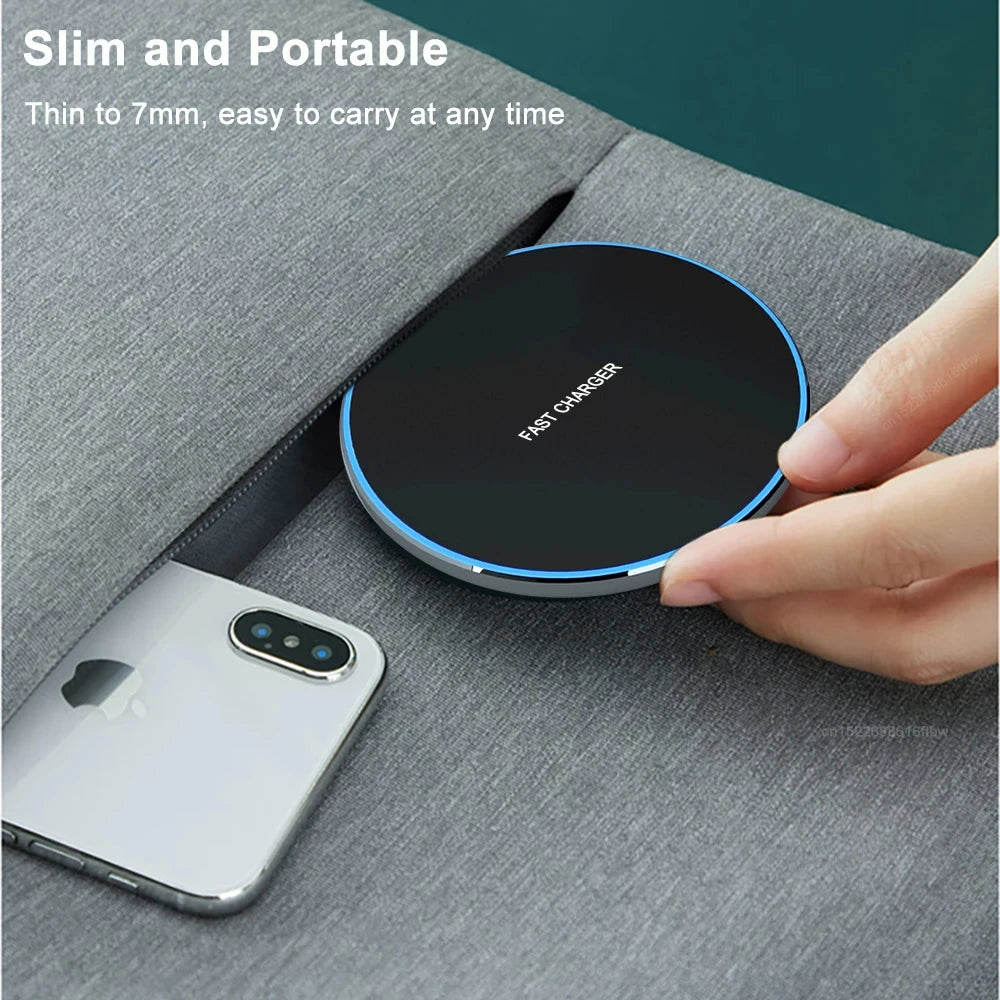 15W Wireless Charger Pad Compatible with iPhone 16/15/14/13/12/