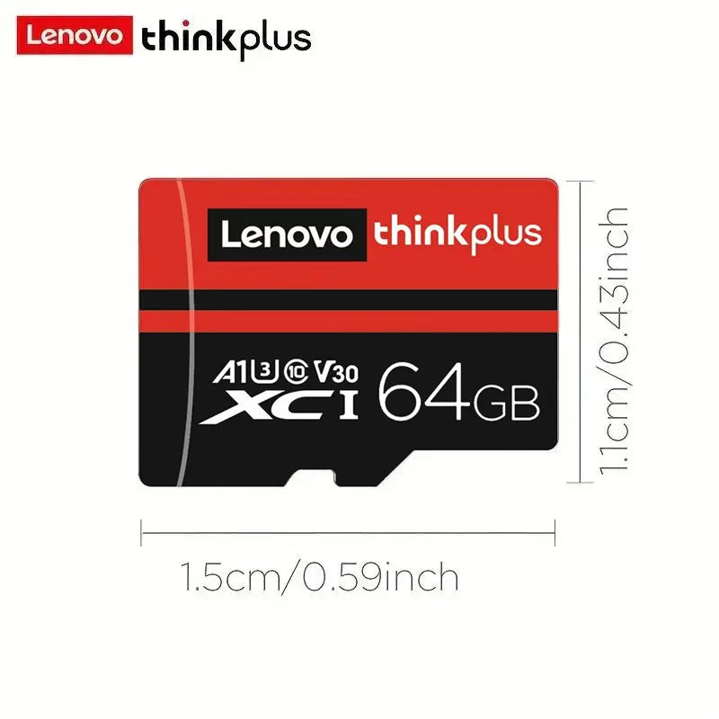 Lenovo ThinkPlus Mini Micro SD Card Class 10 TF Flash Card 64GB Red &