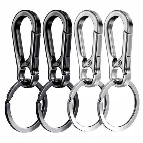 4Pcs Carabiner Clip Keychain Metal Carabiner Shape Key Ring Keyring