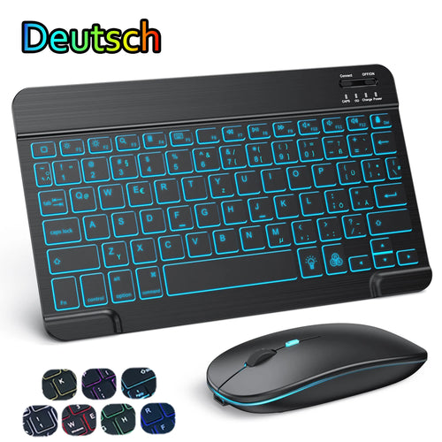 10 inch Backlit For iPad Keyboard and Mouse Backlight Bluetooth