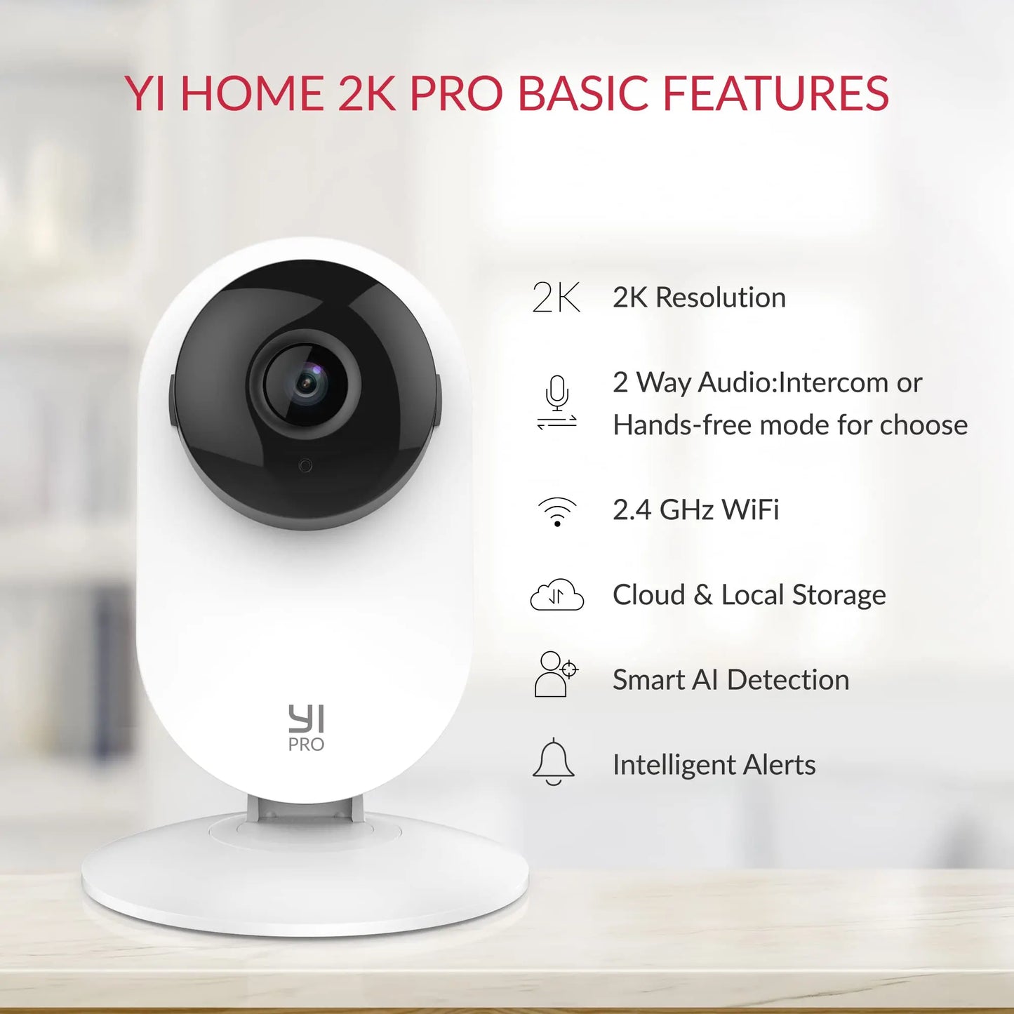 YI Pro 2K Wifi Home Camera 2pcs Kit 3MP with Night Vision IP Security