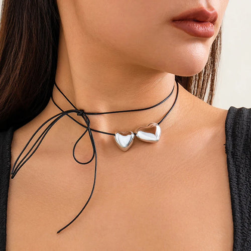 Y2K Trend Wedding Party Jewelry Blue Shell Sheet Choker Necklace For