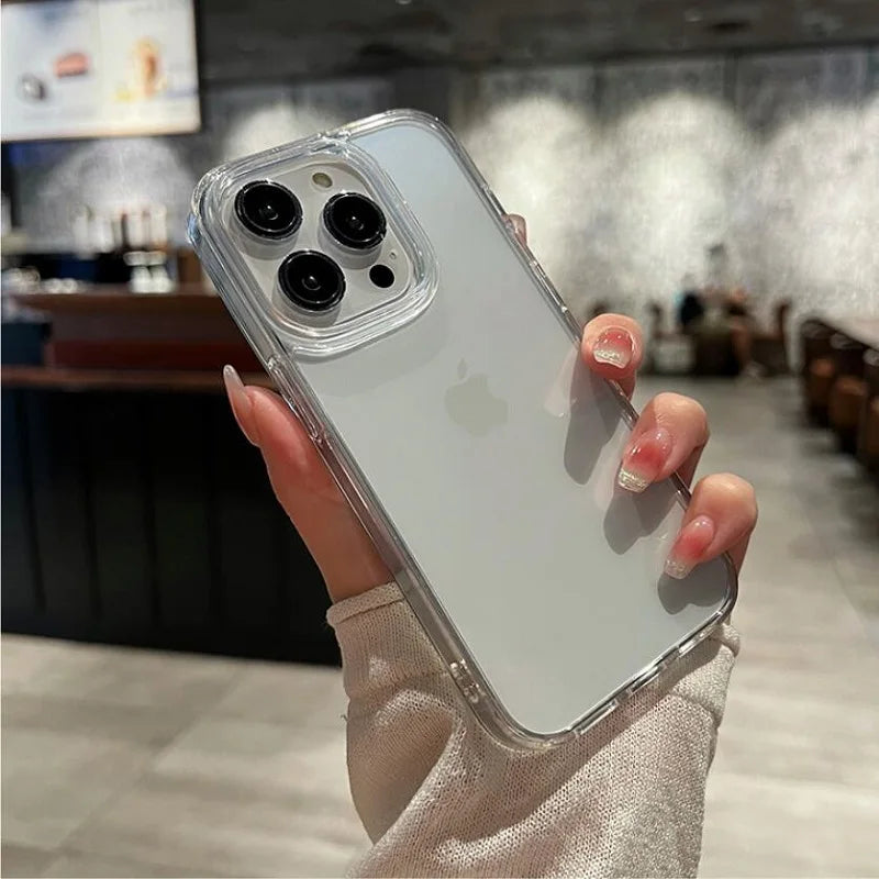 Transparent Shockproof Hard Acrylic Case For iPhone 16 15 14 13 12