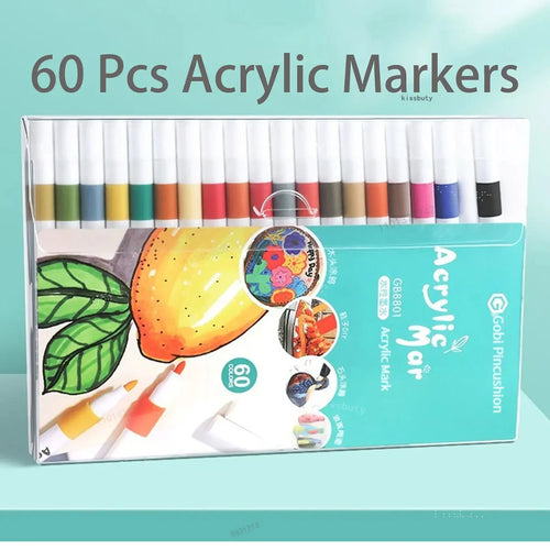 12-80 Colors Acrylic Paint Art Marker Pen DIY Hand Drawn Painting