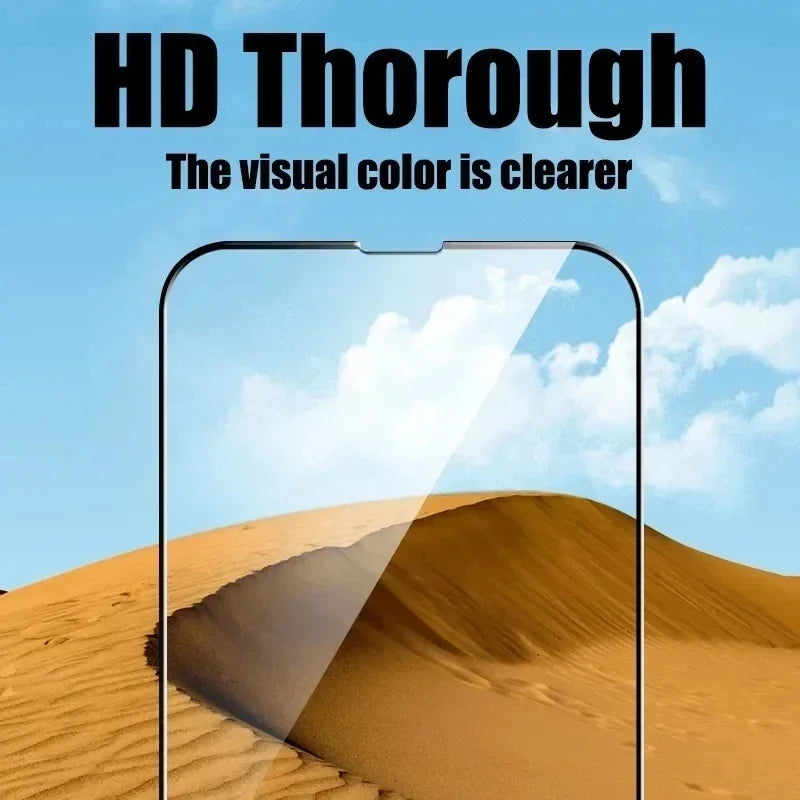 5Pcs 9D Protective Glass For iPhone 13 11 12 15 14 Pro Max 8 Plus