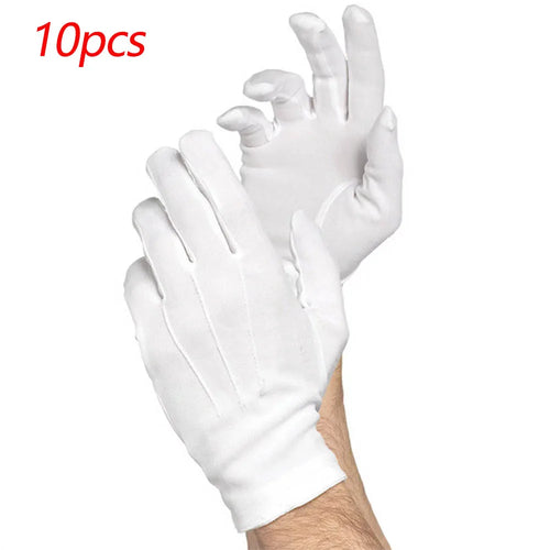 1pair White Cotton Gloves Men Formal Tuxedo Uniform Gloves Honor Guard