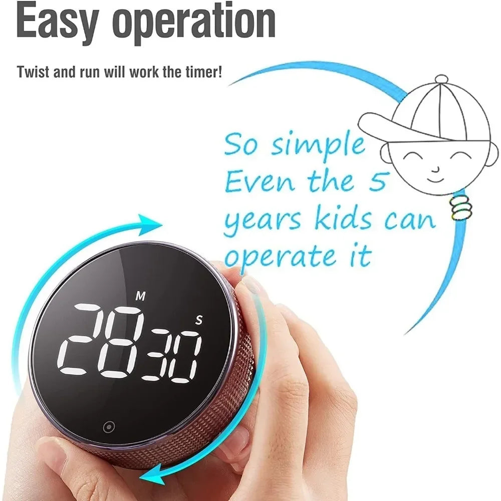 1/2pcs Digital Kitchen Timers Visual timers Large LED Display Magnetic