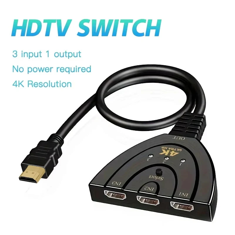 HDMI-compatible Switch KVM Splitter 4K 2K 3D 3 input 1 Output Mini 3